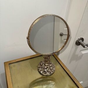 Matson Rose Floral Filigree Vanity Mirror Hollywood Regency Vintage